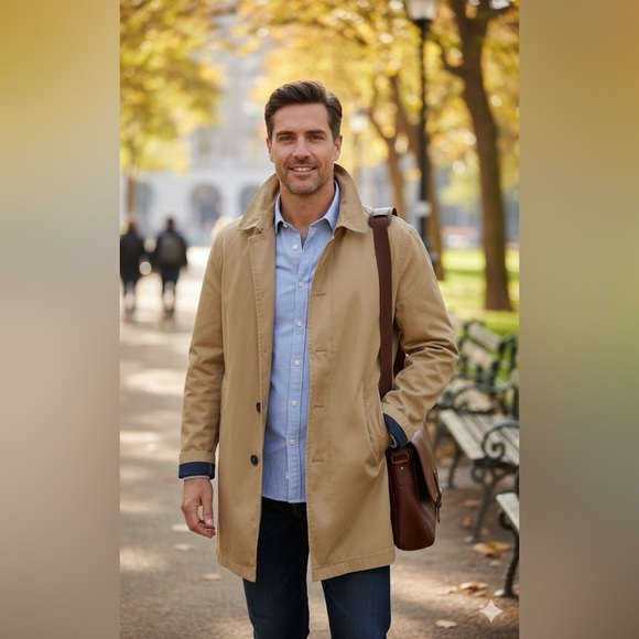 Emidio Tucci Other - Emidio Tucci Men’s  100% Cotton Classic TRENCH
COAT, Size 56 (46/XL?)